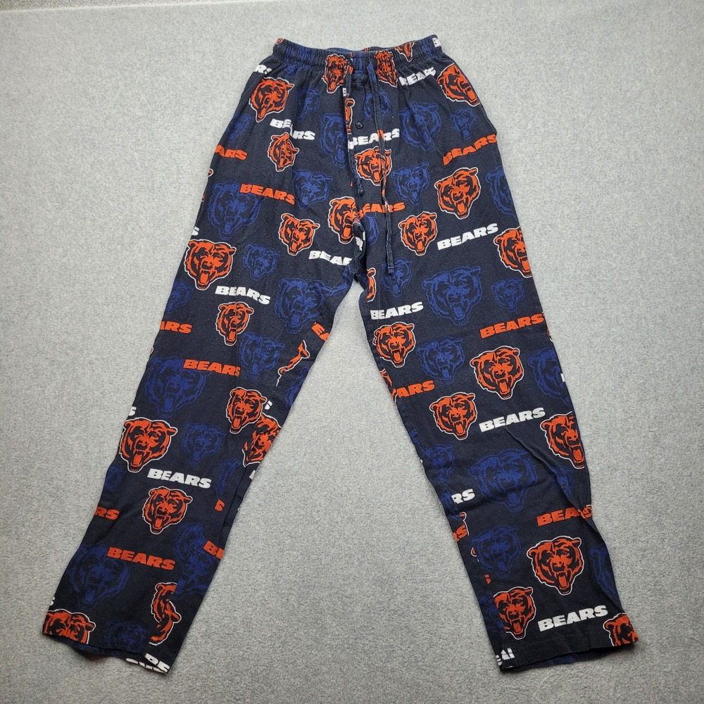NFL Team Apparel Pajama Pants Mens Medium Blue Chicago Bears Sleepwear Cotton